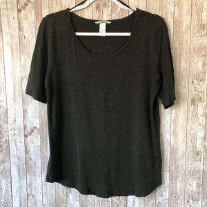 H&M Basic Dark Green Top